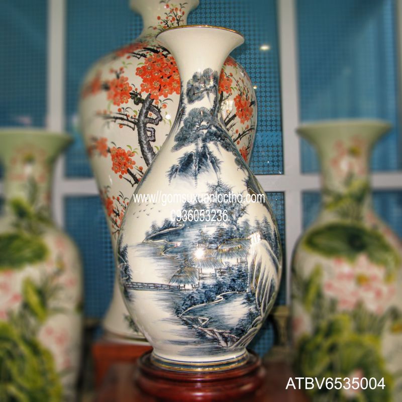 Bình tỳ bà tùng sơn thủy