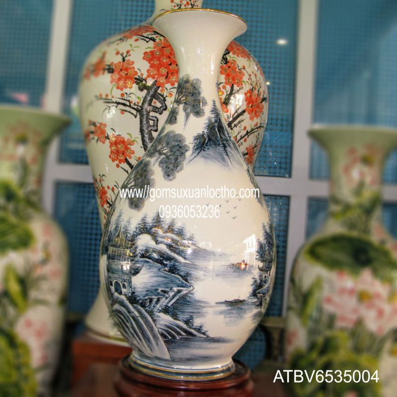 Bình tỳ bà tùng sơn thủy